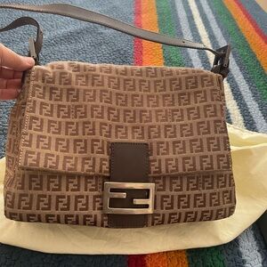 Fendi Canvas Zuchino Mama Baugette Magano